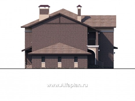 Проекты домов Альфаплан - «Голицын»- особняк с гаражом на два автомобиля - превью фасада №3