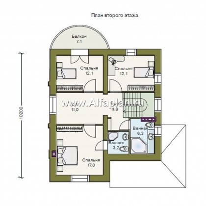 «Ретростилиса» - проект двухэтажного дома, с эркером, в английском стиле - превью план дома