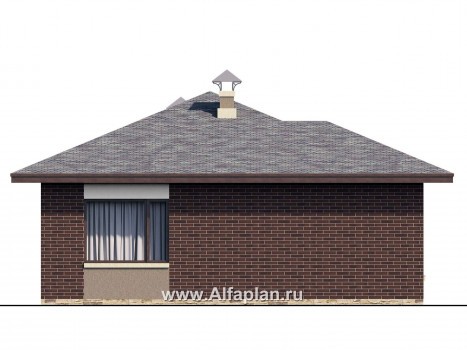 Проекты домов Альфаплан - «Дега» - стильный  проект одноэтажного дома с двумя спальнями - превью фасада №3