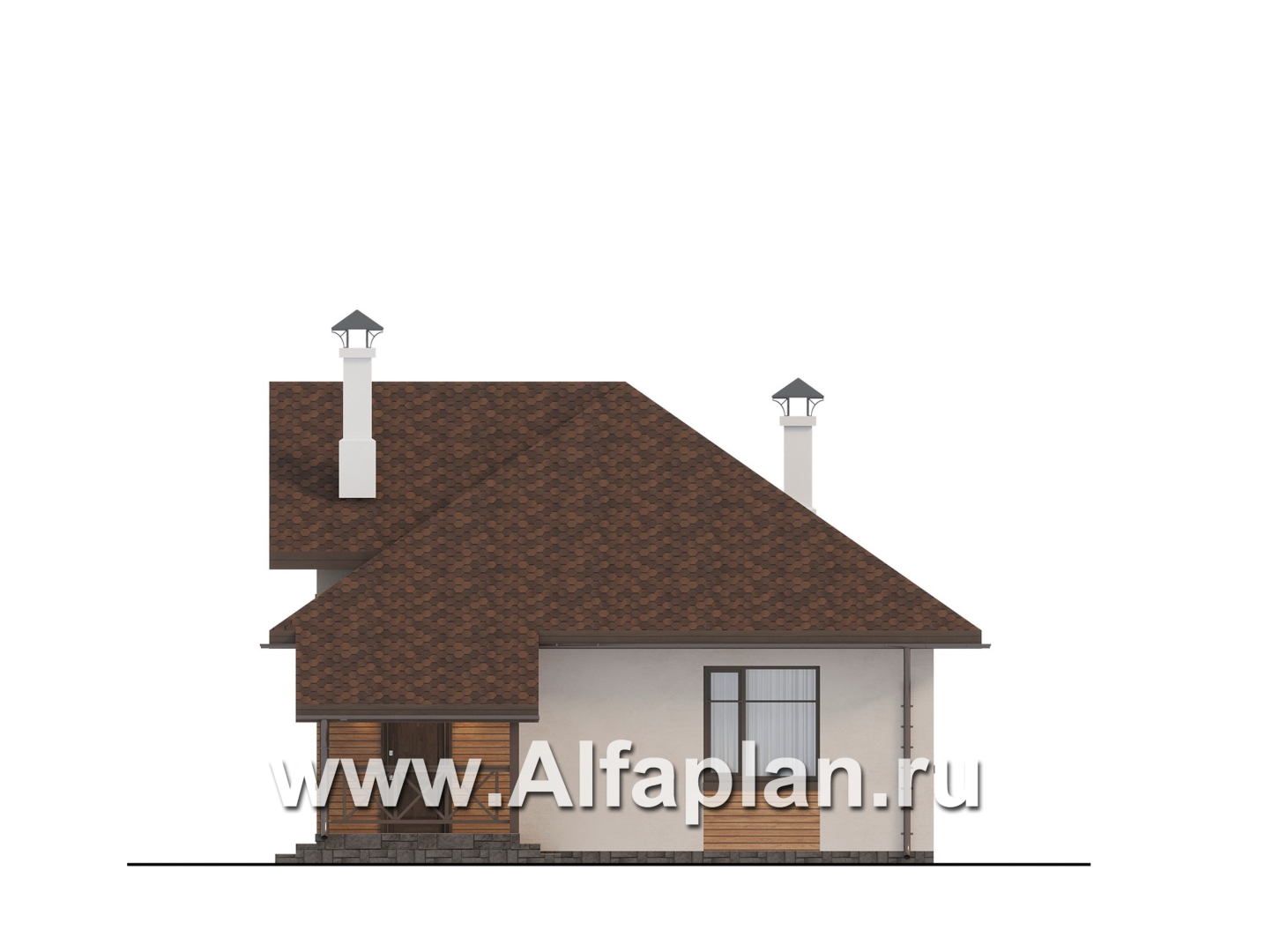 Проекты домов Альфаплан - "Тигода" - компактный простой дом с мансардой - изображение фасада №2