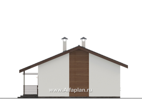 «Пикколо» - проект простого одноэтажного дома, планировка мастре спальня, 3 спальни - превью фасада дома