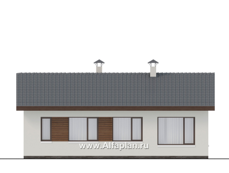 «Пикколо» - проект простого одноэтажного дома, планировка мастре спальня, 3 спальни - превью фасада дома