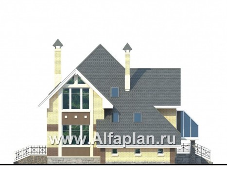 Проекты домов Альфаплан - «Светлая жизнь» - дом с окнами в небо - превью фасада №3
