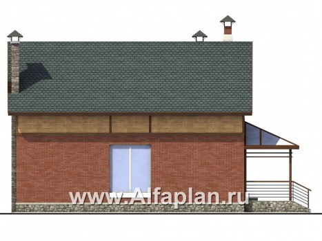 «Вишневый сад» - проект небольшого дома с мансардой (дача) - превью фасада дома