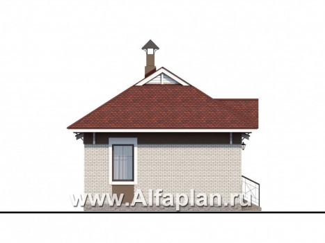 Проекты домов Альфаплан - Проект гостевого кирпичного дома - превью фасада №3