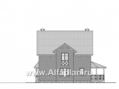 «Дуэт» - проект дуплекса, с эркером, в стиле фахверк - превью фасада дома