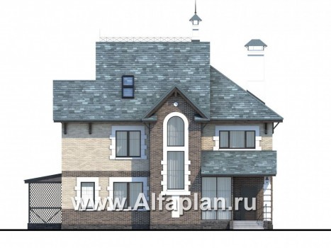 «Северная регата» - проект двухэтажного дома с мансардой, с террасой и кинозалом - превью фасада дома