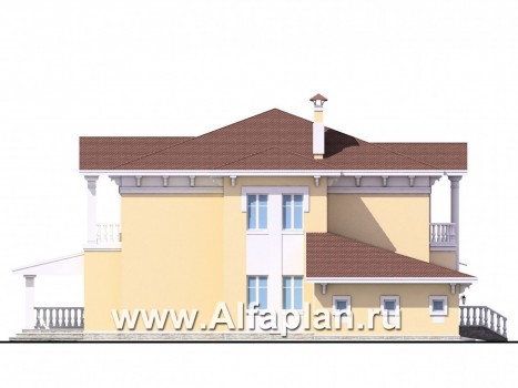 «Вилла «Эдельвейс» - проект элитного двухэтажного дома, план со вторым светом, в классическом стиле - превью фасада дома