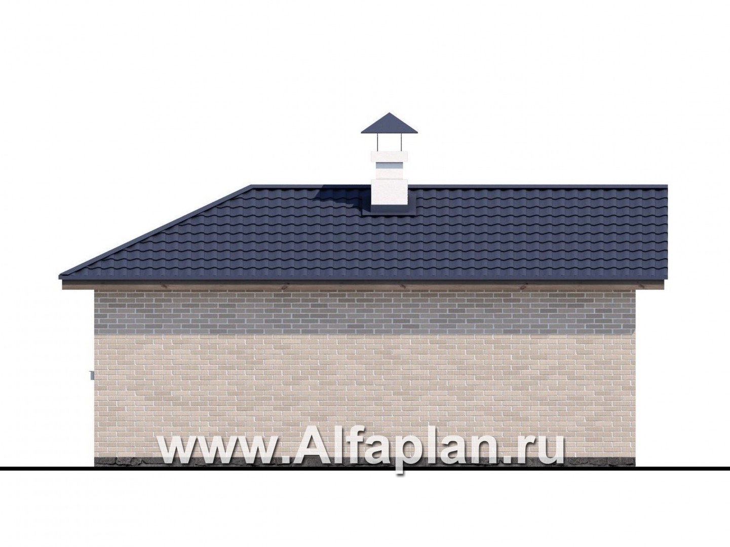 Проекты домов Альфаплан - Небольшая уютная баня с террасой (беседкой) - изображение фасада №4